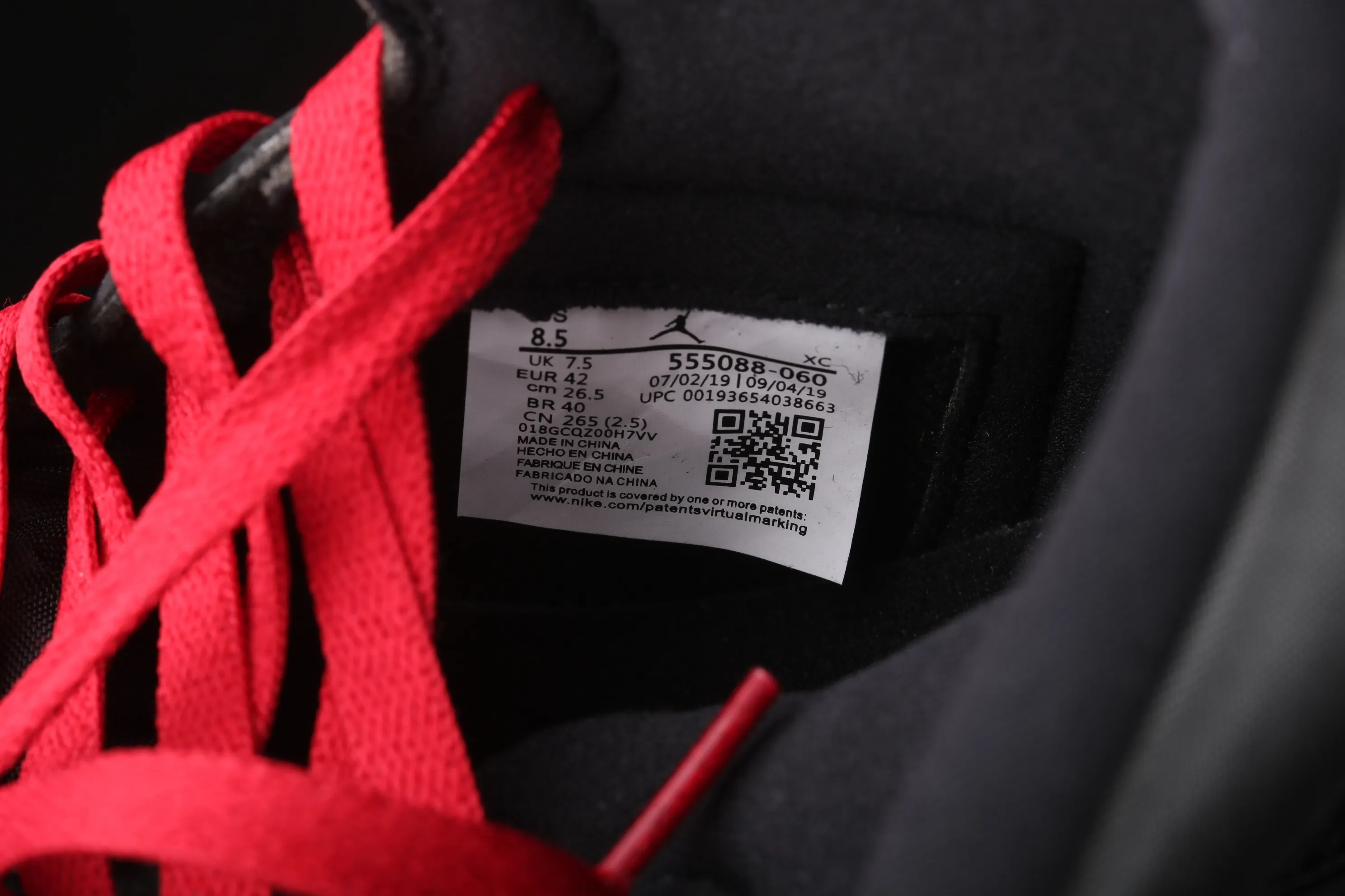 All categories Air Jordan Jordan series basketball shoes Air Jordan 1 High Air Jordan 1 High OG "Black Satin" AJ1 Joe 1 black gray red silk 555088-060